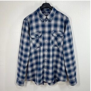 Dixxon Flannel Co The Midway Blue White Plaid Shirt Mens 2XT Tall Pearl Snap WW2